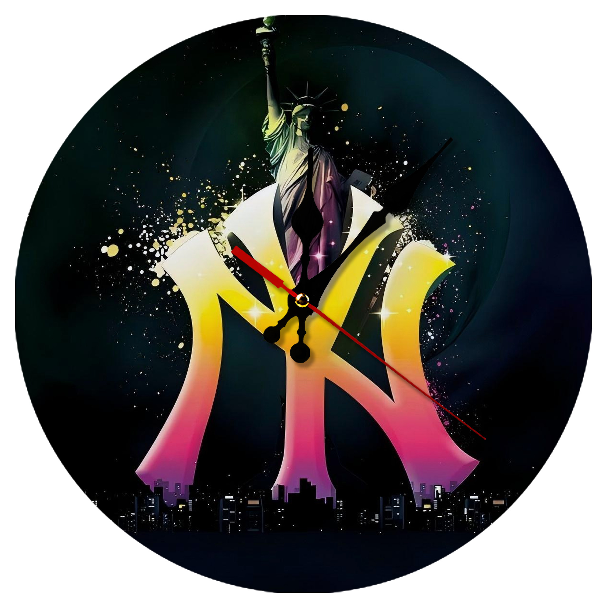 New York Yankees 335 Silent Round Wall Clock – Modern & Stylish DIY Design, Durable Wood Construction, Easy To Install – Perfect For Office, Bedroom, Living Room, And More